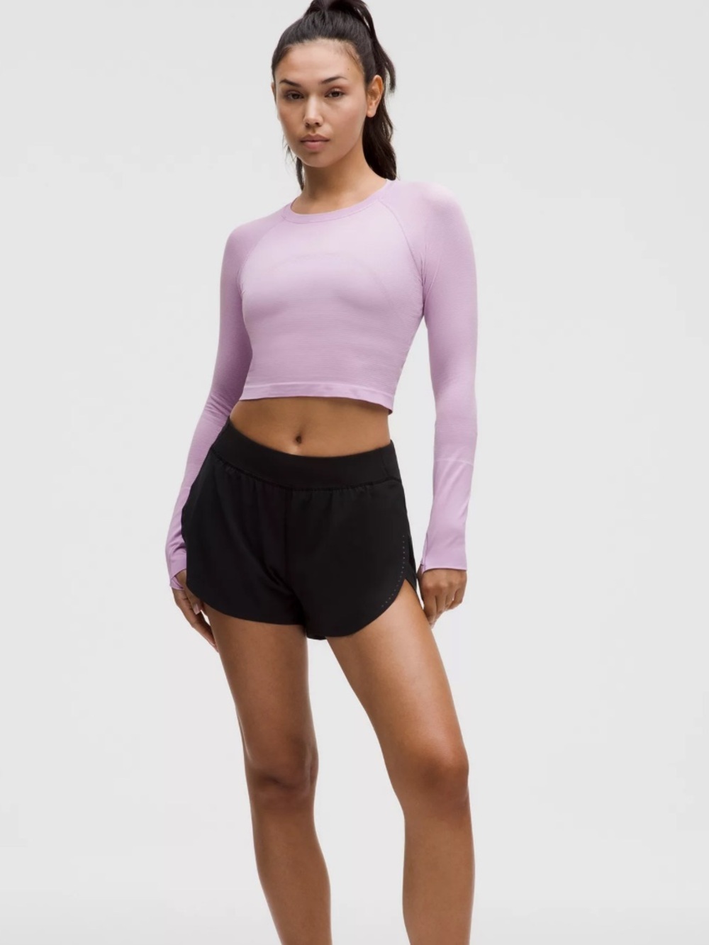 Lululemon Swiftly Tech Cropped Long Sleeve | Dahlia Mauve | Size 2